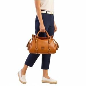 Dooney & Bourke Florentine Satchel Large Leather Purse Natural Vachetta 8L980
